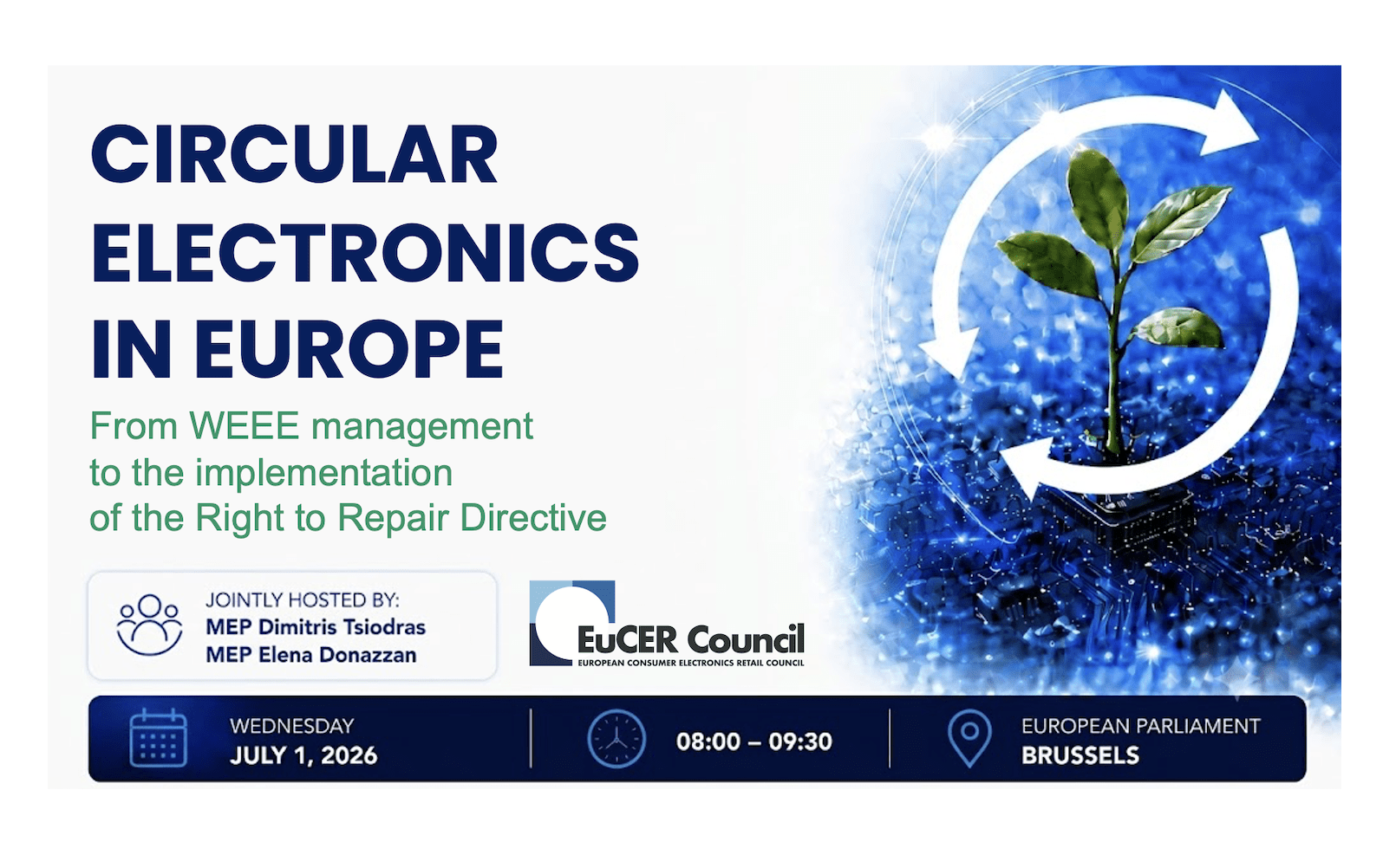 Circular Economy, WEEE, and Right to Repair: the European Consumer Electronics sector gathers at the European Parliament